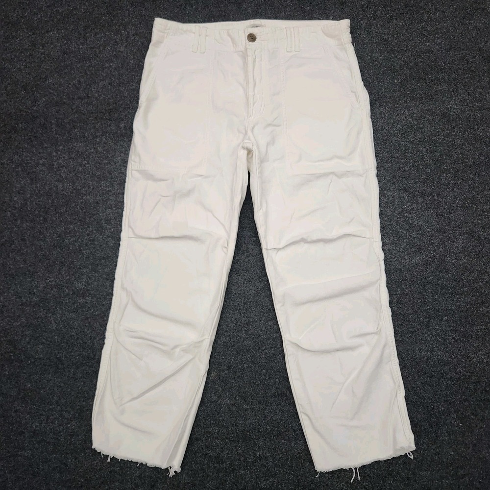 Citizens of Humanity Womens 29 White Agni Utility Pants Raw Distressed‎ Hems